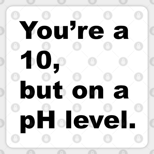 You're A 10 But On A pH Level (Black Text) Magnet by inotyler